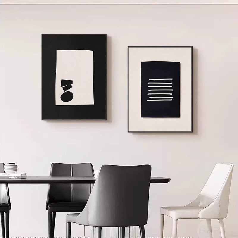 简约现代电表箱装饰画高级感遮挡配电箱竖款壁画电源开关抽象挂画