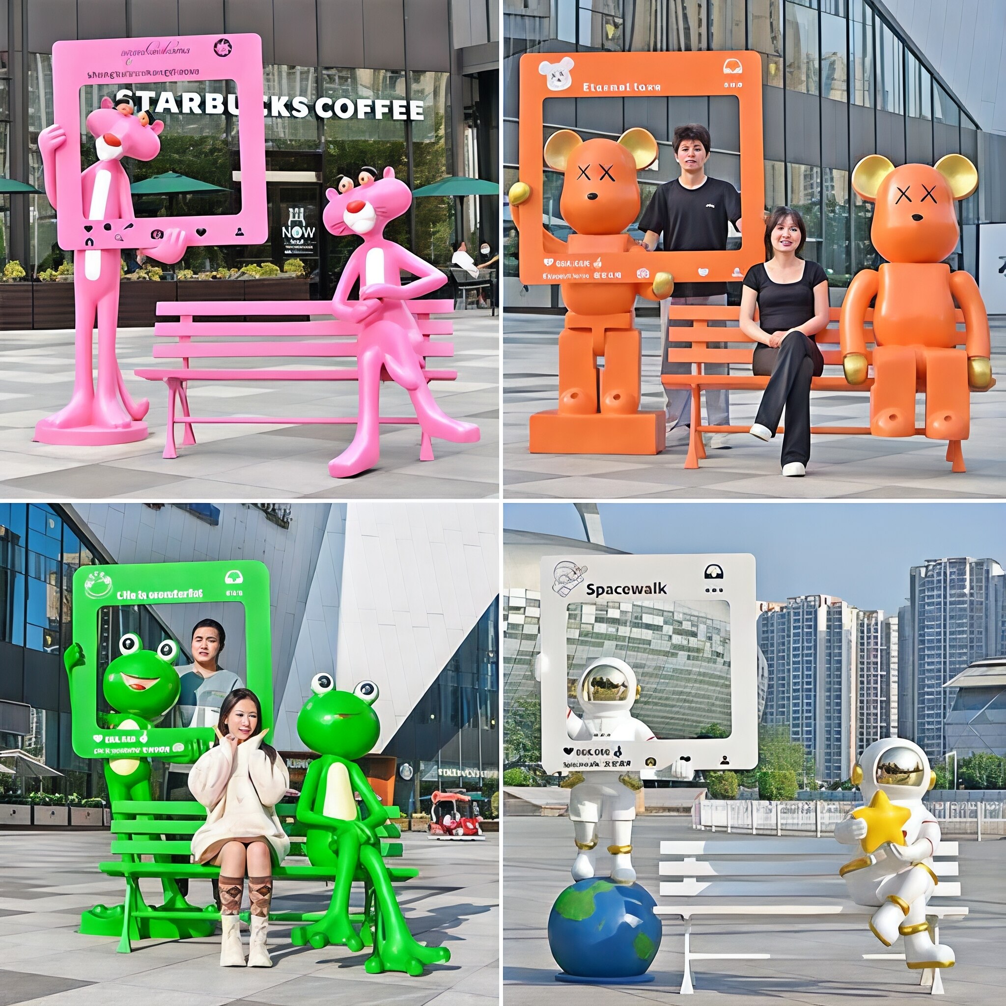 户外玻璃钢网红拍照打卡坐凳摆件