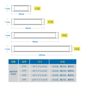 led灯排高亮办公室超市长条线条灯工业一体化商用净化车间三薄款