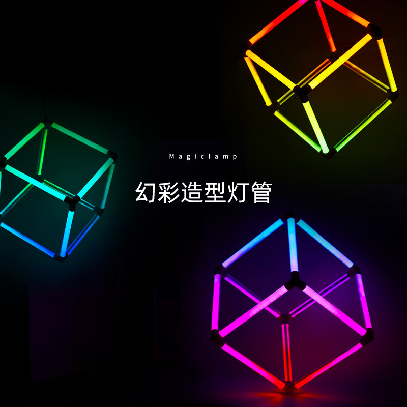 酒吧装饰氛围创意个性橱窗方块设计定制拼接店面赛博朋克造型吊灯