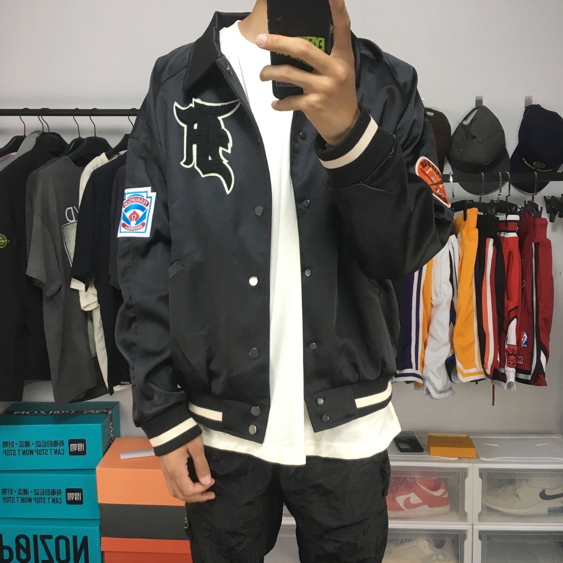 现货fear of god fog第五季袖章徽章高街夹克棒球服外套男女潮厚