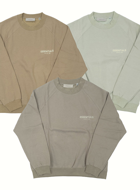 现货FOG复线ESSENTIALS胸前植绒印花圆领卫衣高街宽松男女潮