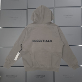 高克重FOG复线ESSENTIALS背后字母连帽拉链卫衣高街宽松外套男女