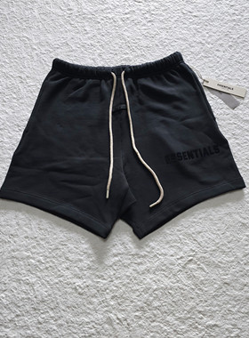 现货23款Fog Essentials硅胶字母抽绳短裤高街宽松美潮五分裤男女