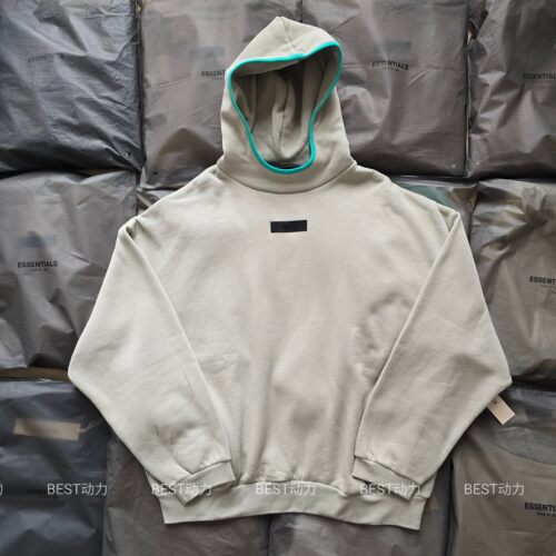 现货新款SS24 FOG ESSENTIALS立体胶标字母连帽卫衣宽松帽衫男女