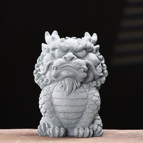 瓷山造物青砂石水族造景中式摆件