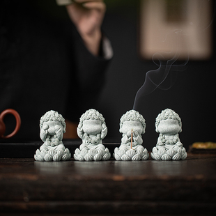 禅意中式青砂文创四不小佛线香插香座香托茶宠客厅室内茶道香薰炉