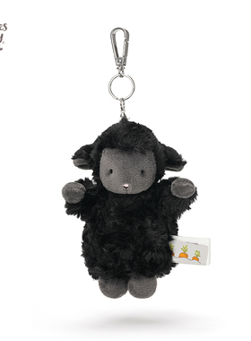 海湾兔Bunnies 可爱黑色小羊挂偶钥匙扣毛绒挂饰背包挂件生日礼物