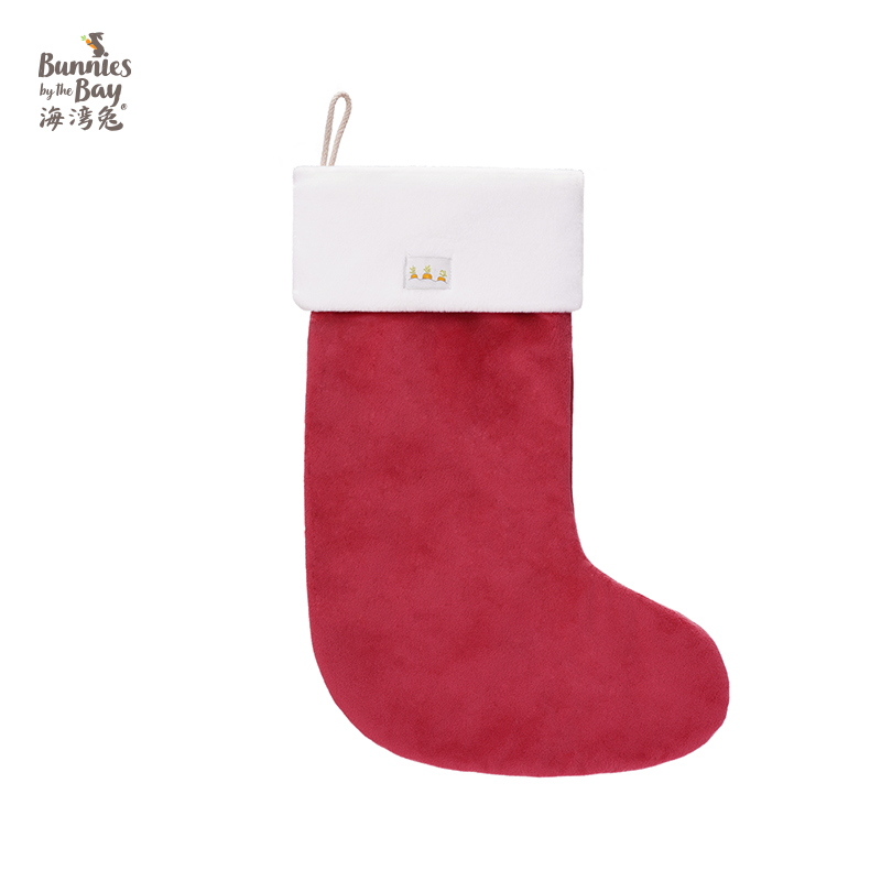 海湾兔Bunnies 圣诞丝绒袜子红色节日装饰挂袋圣诞节用品陪伴礼物