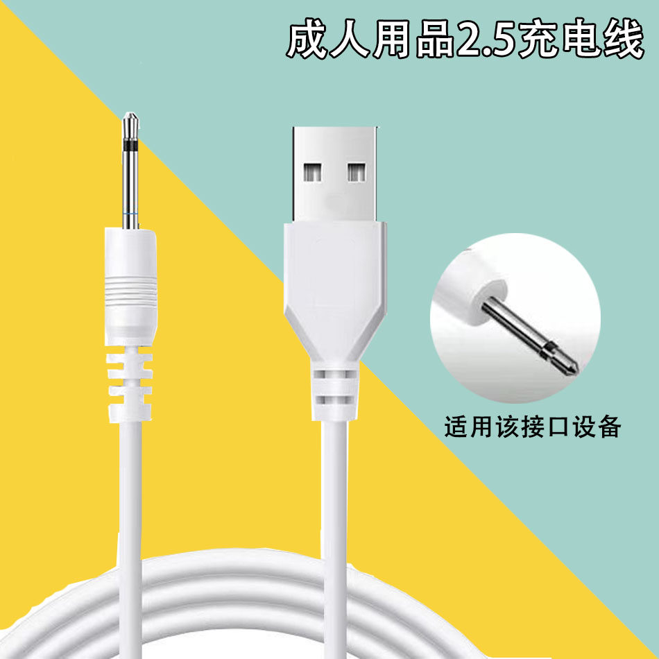 针式用品数据充电线DC2.5针头音频式按摩震动棒充电器
