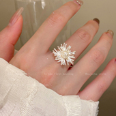 流光碎影 珍珠烟花开口戒指女高级感轻奢小众食指戒2026新款 指环