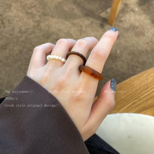 树脂食指戒指女小众设计