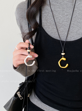 极简主义~金色不规则可调节挂绳