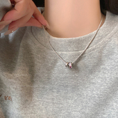 彩色大小圈圈锆石项链女轻奢高级感爆款 锁骨链2026新款 小众锁骨链