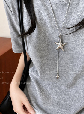 逐浪双星~韩系ins风海星项链女海边穿搭锁骨链长款小众高级感配饰