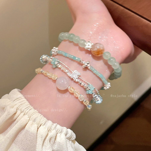 江南烟雨~多巴胺天然石串珠手链女2026新款夏天气质叠戴手串手饰