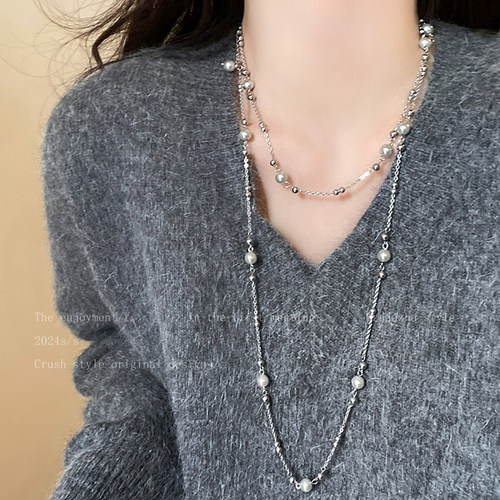 满天星长款珍珠叠戴项链