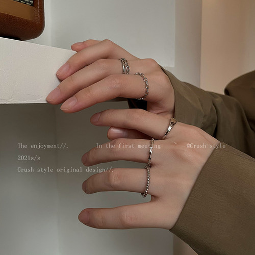 日系ins冷淡风开口可调节尾戒