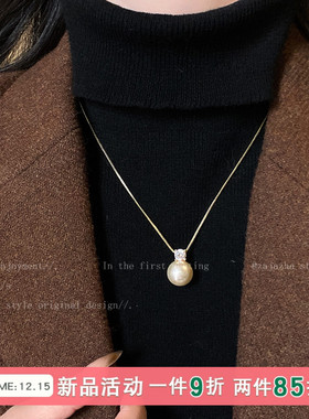 简约单颗珍珠项链女秋冬