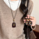 「松间听风」新中式 不规则虎眼石项链女气质大气高级感毛衣链配饰