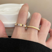 焦糖香芋 彩色滴釉珍珠戒指女轻奢高级感食指戒小众设计开口指环