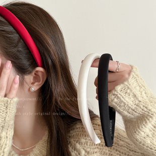 红色新年布艺发箍女款 韩系高级感发饰 小众复古高颅顶头箍2025新款