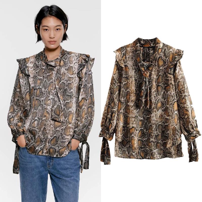 with sleeves animal chic ruffled blusas blouses vintage