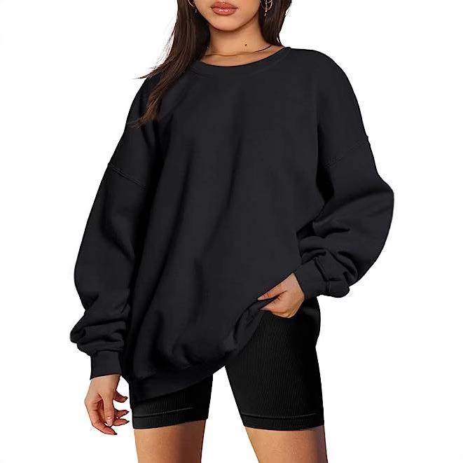 sweater oversized velvet plus casual loose pullover neck