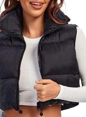 womens warm vest outerwears black padding waistcoat autumn