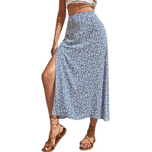 women floral skirt hip-covering straight long skirts for