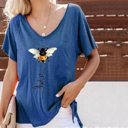 Top T-shirt Sleeve Short Neck Round All-match Fashion