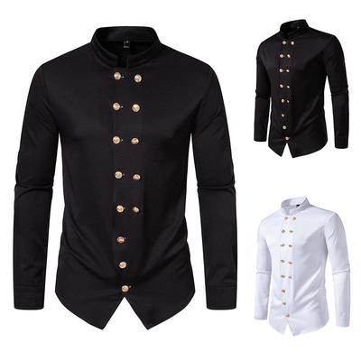 Breasted Collar Retro Sleeve Shirt Shirt British Shirt