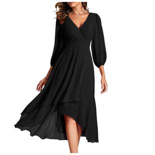 dress neck long sleeved evening fit loose