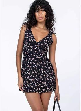 dulzura  sexy mini dress cherry backless sleeveless neck