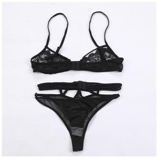 black lingerie hollow bikini underwear Womens swimsuit sexy