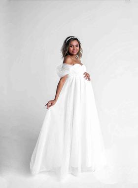 Womens lace with chiffon pregnant women fluttering tail