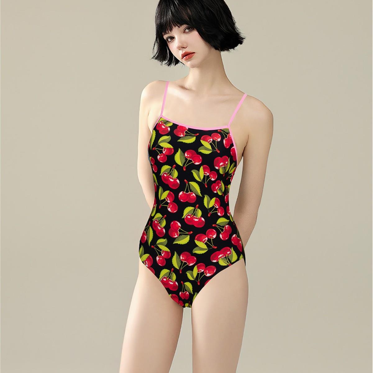 Womens competitive one-piece swimsuit fruit slim fit sexy