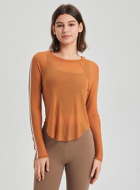 new sports -shirt women colorblocking long slim breathable