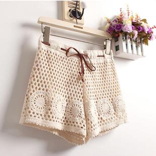 shorts hollow pants flower cotton wear lace safety