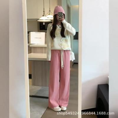 for cotton womens velvet pants pants wide-leg mopping high