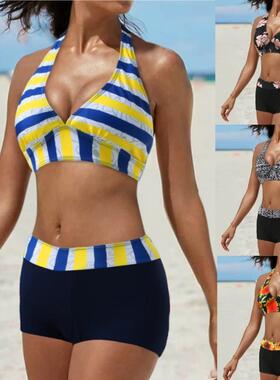 swimsuit digital boyshort waisted high Womens