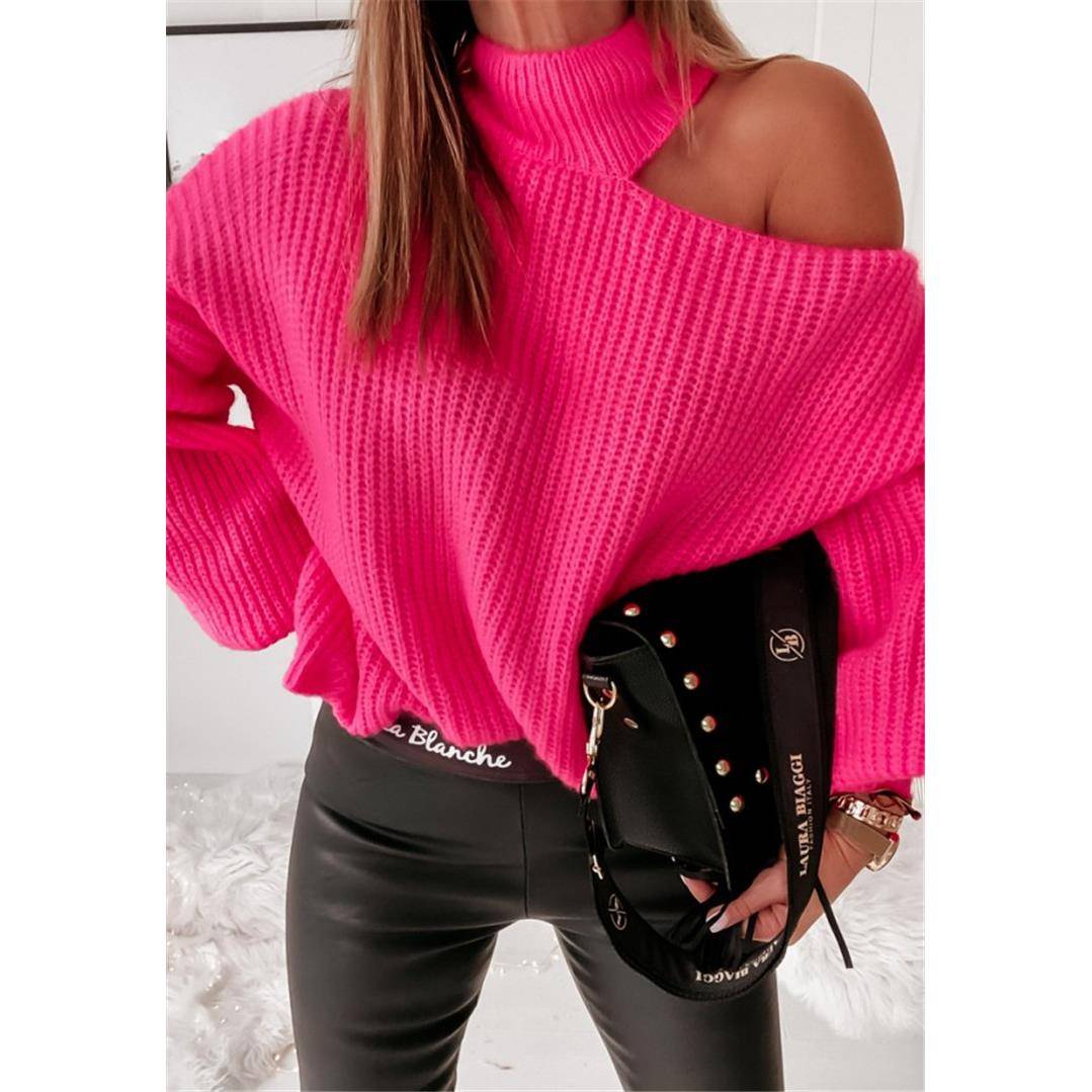 Sexy off-shoulder sweater long-sleeved sweater for women