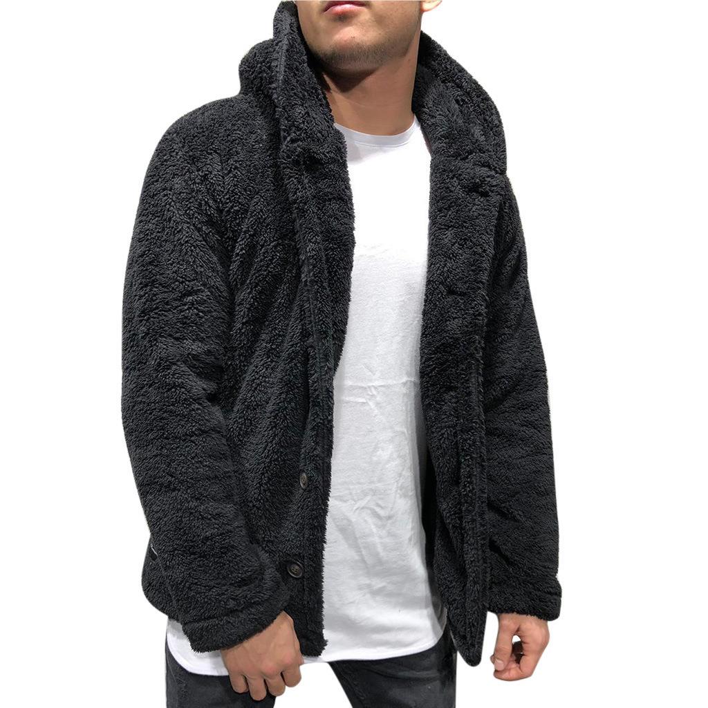 jacket mens men hoodies warm thick fleece fluffy outwear