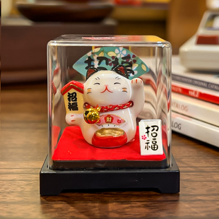 福缘猫2025新款招财猫陶瓷盒子猫摆件前台居家办公室创意礼品摆件