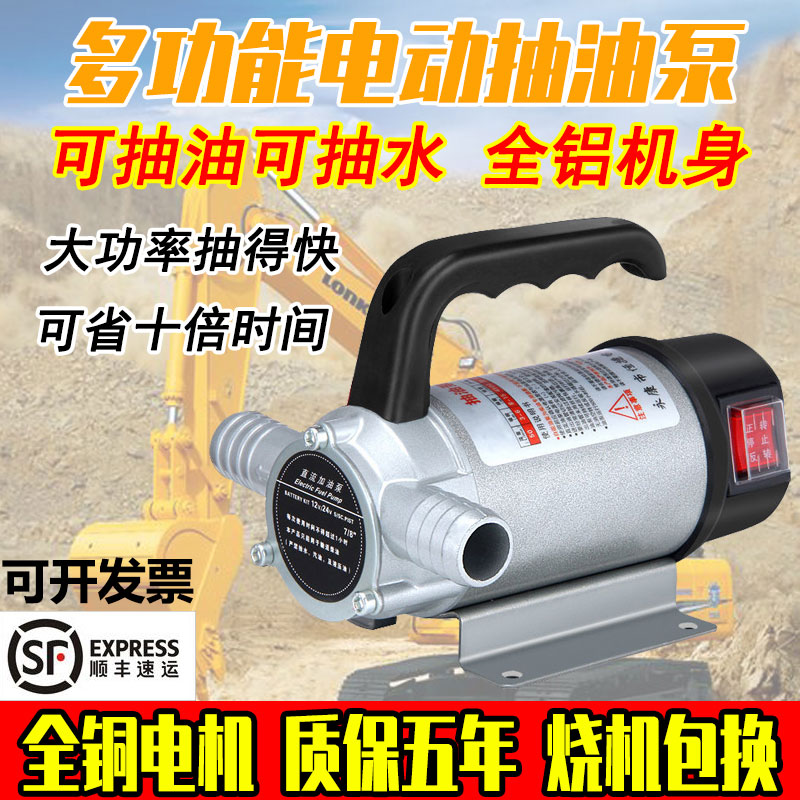 电动抽油泵小型12V24V220V伏柴油加油机正反抽油机自吸泵水油两用