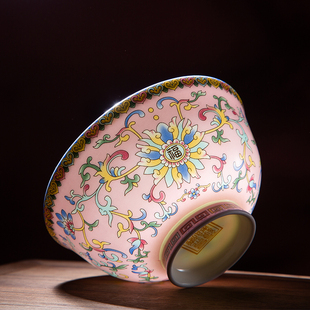 可微波饭碗米饭碗面碗汤碗家用创意珐琅彩骨瓷碗景德镇陶瓷餐具