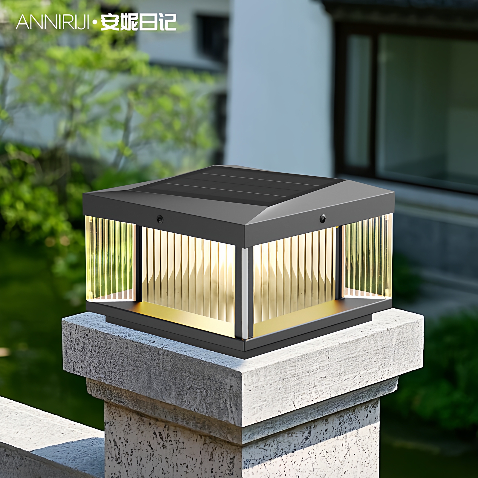 太阳能户外柱头灯别墅庭院大门口门柱子围墙灯室外院子墙头接电款