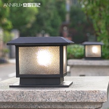 新中式柱头灯太阳能户外防水别墅庭院子墙头大门口两侧柱子围墙灯