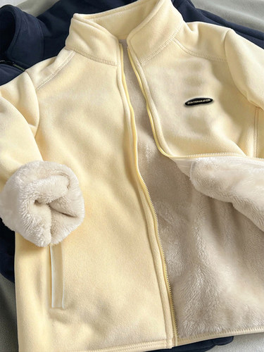 羊羔毛厚外套女冲锋衣内胆春秋冬季摇粒绒2025新款初秋加绒卫衣绒