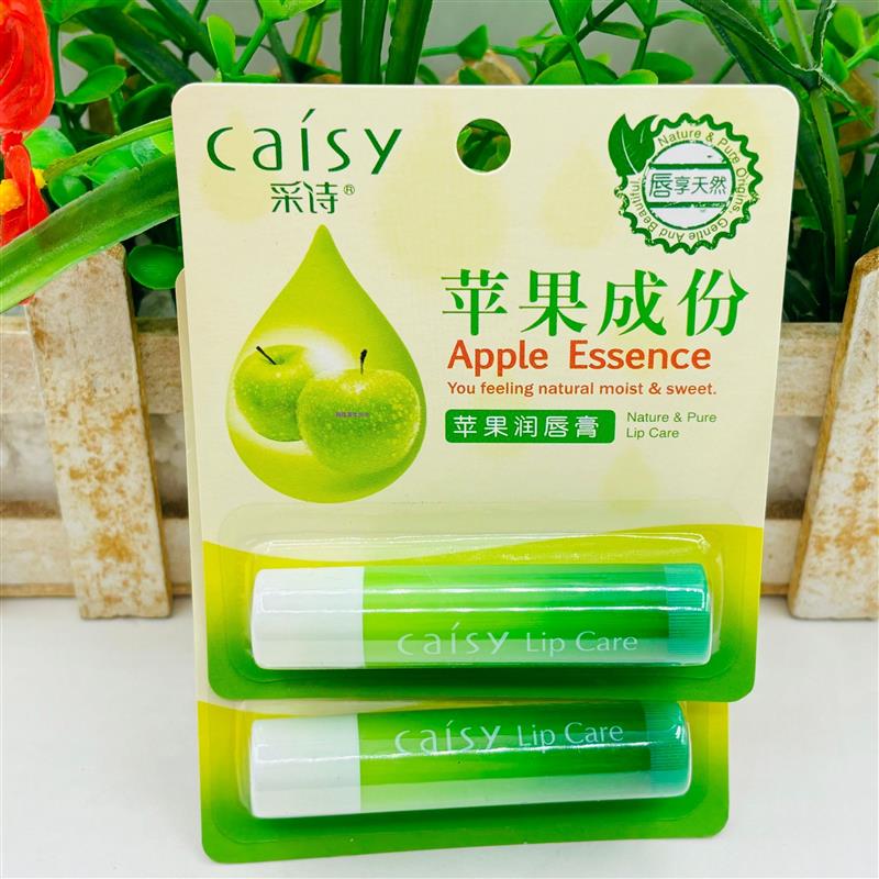 买1送1采诗润唇膏薄荷绿茶苹果柠檬草莓芦荟男女果味滋润护唇正品